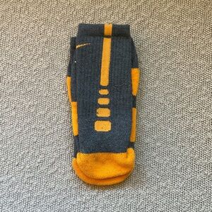 Nike Men's Dark Gray and Bright Orange Athletic Socks